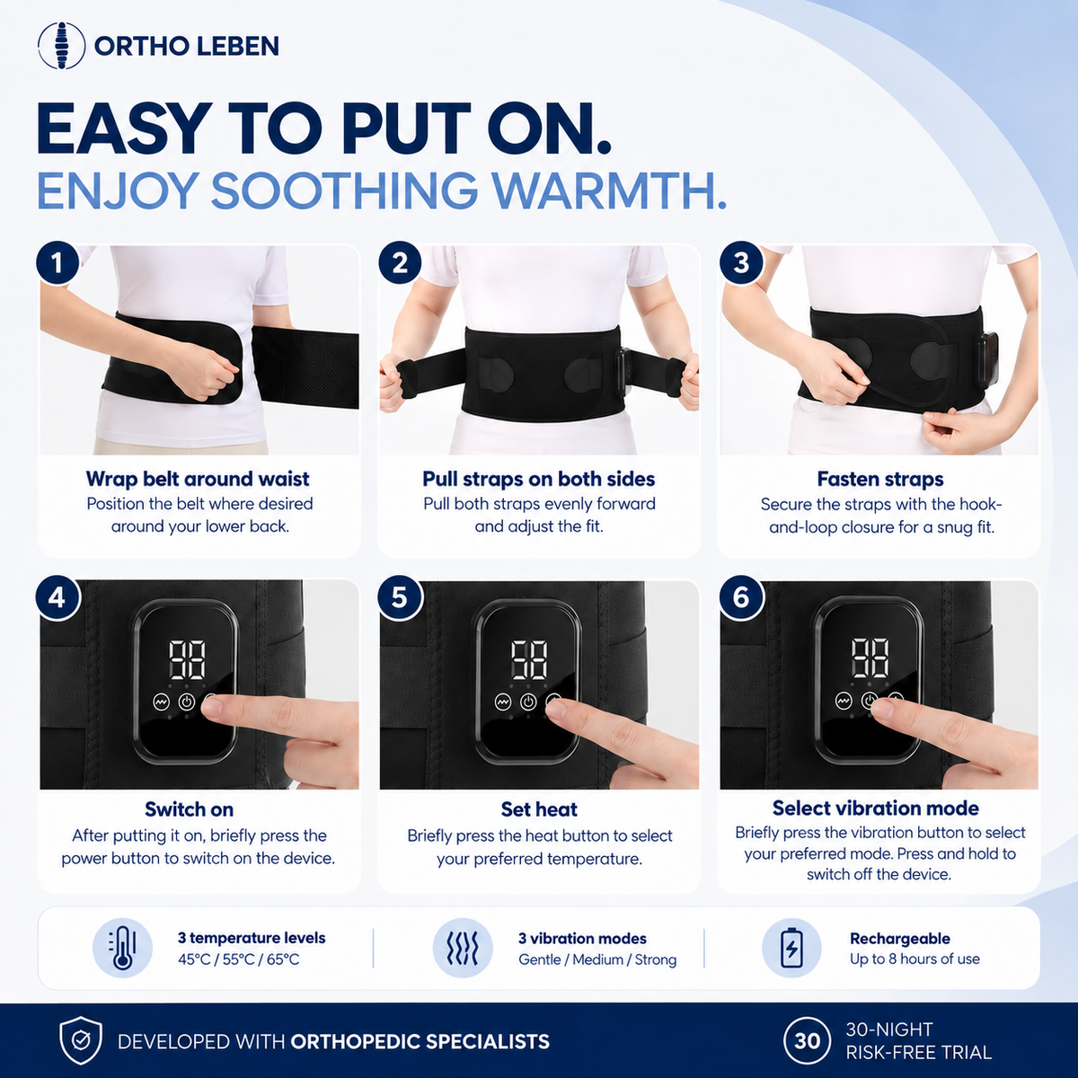 OrthoTherm Pro™ – Intelligenter Wärme- & Massagegürtel